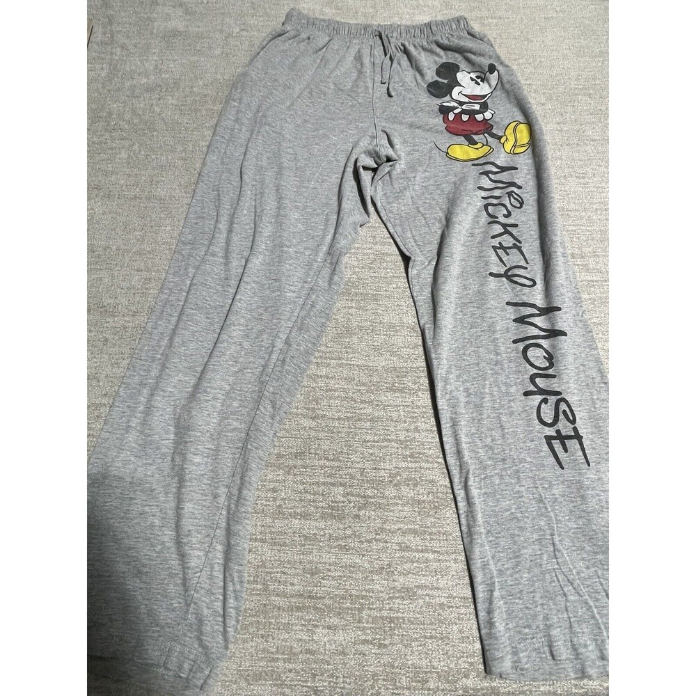 Vintage Disney Mickey Mouse Women Medium Pants Sweats Gray Athletic